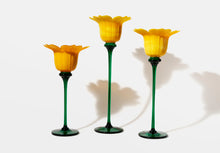 Load image into Gallery viewer, Set of Three Glass Flowers / Candle Holders
