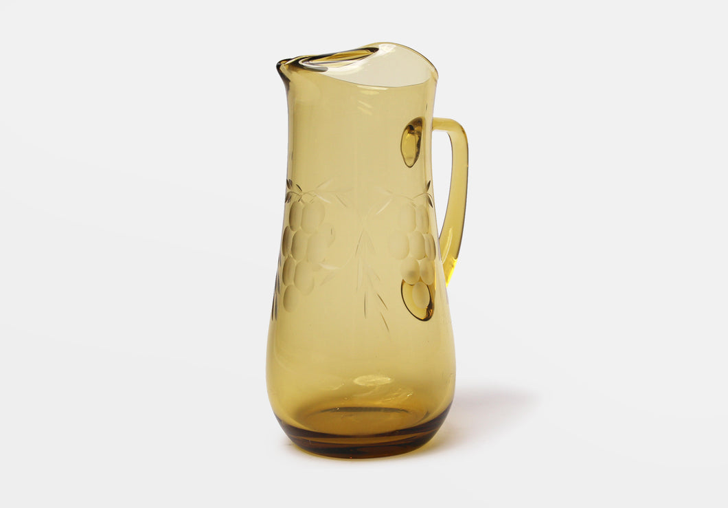 Glass Jug With Grape Detail